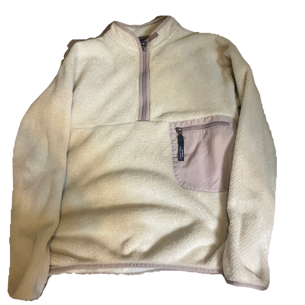 Women's Patagonia Re-Tool 1/2-Zip Pullover fleece in the color Natural